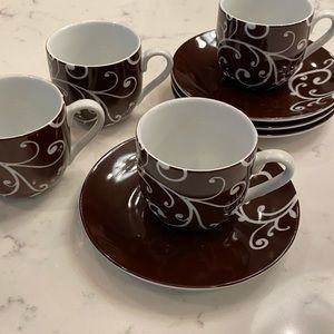 LAST CHANCESet of 4 Danica Espresso Cups & Saucers